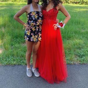 red prom dress